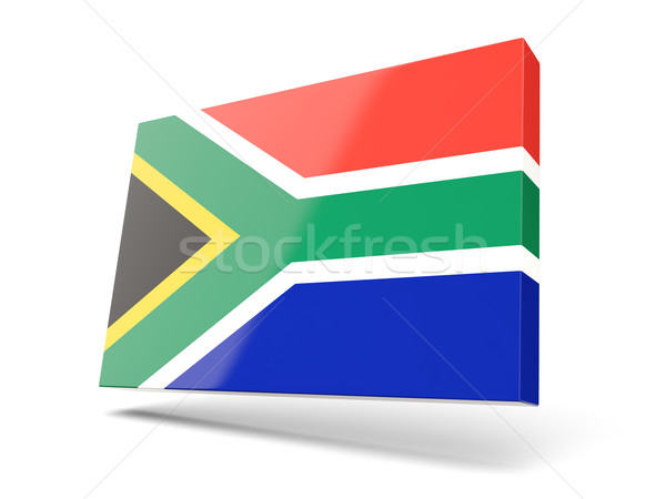Piazza icona bandiera Sudafrica isolato bianco Foto d'archivio © MikhailMishchenko