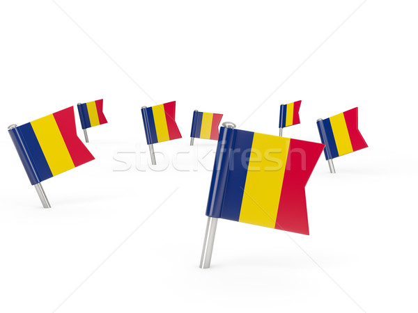 Square pins with flag of chad Stock photo © MikhailMishchenko