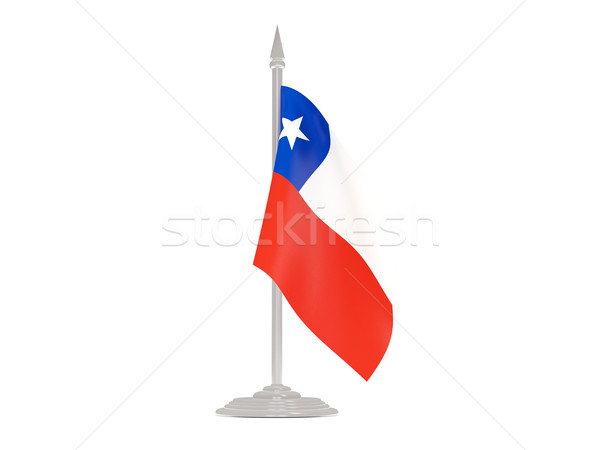 Flag of chile with flagpole. 3d render Stock photo © MikhailMishchenko