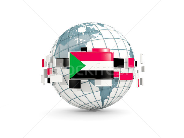 Stockfoto: Wereldbol · vlag · geïsoleerd · witte · 3d · illustration · planeet