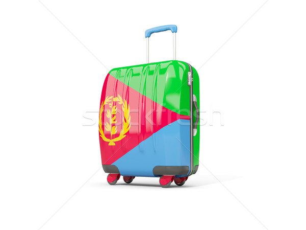 Gepäck Flagge Koffer isoliert weiß 3D-Darstellung Stock foto © MikhailMishchenko