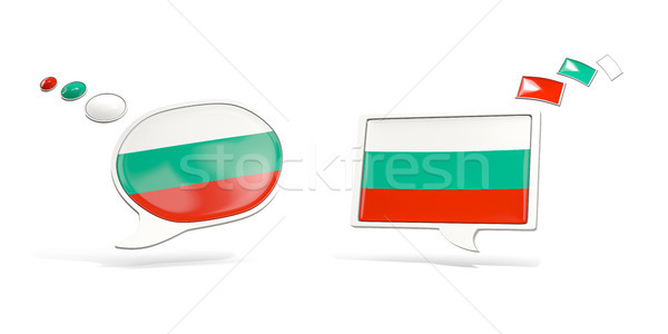 Due chat icone bandiera Bulgaria piazza Foto d'archivio © MikhailMishchenko