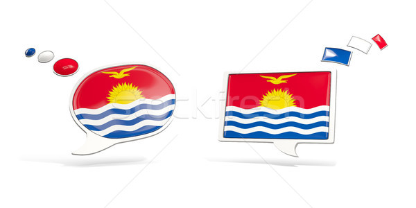 Two chat icons with flag of kiribati Stock photo © MikhailMishchenko