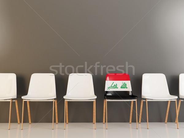 Szék zászló Irak csetepaté fehér székek Stock fotó © MikhailMishchenko