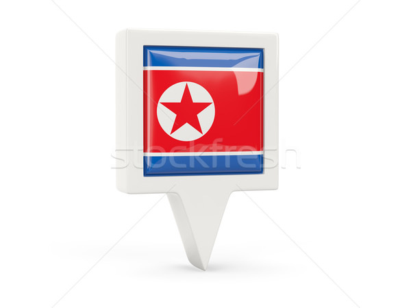 Square flag icon of north korea Stock photo © MikhailMishchenko