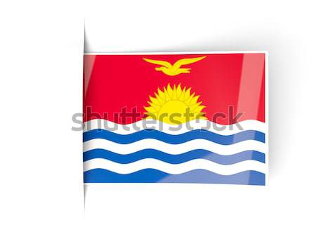 Praça etiqueta bandeira Kiribati isolado branco Foto stock © MikhailMishchenko