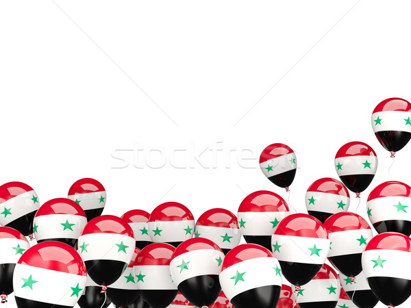Flying шаров флаг Сирия изолированный белый Сток-фото © MikhailMishchenko
