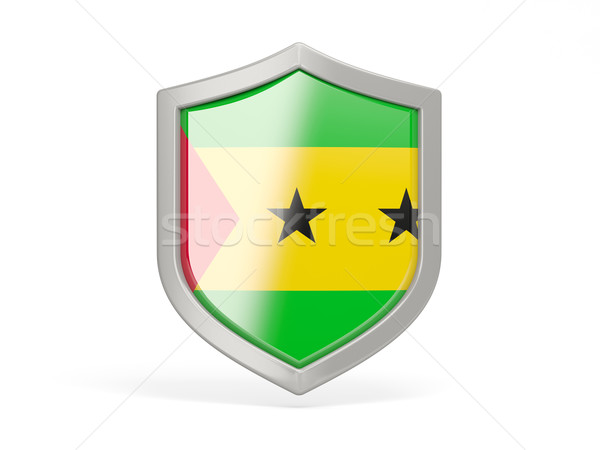 Shield icon with flag of sao tome and principe Stock photo © MikhailMishchenko