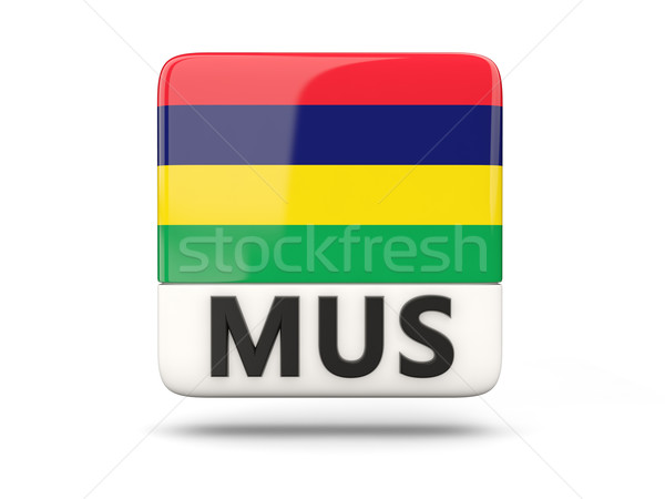 Square icon with flag of mauritius Stock photo © MikhailMishchenko