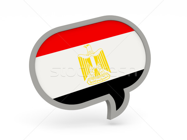 Chat ikona banderą Egipt odizolowany biały Zdjęcia stock © MikhailMishchenko
