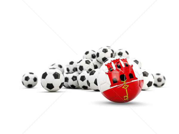 Football with flag of gibraltar isolated on white Stock photo © MikhailMishchenko