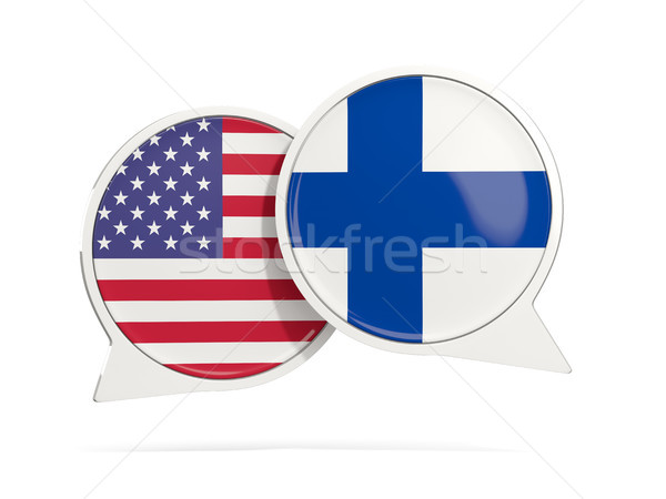 Chat bubbles of USA and Finland isolated on white Stock photo © MikhailMishchenko