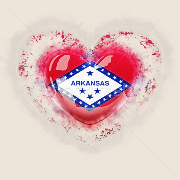Arkansas Flagge Grunge Herz Vereinigte Staaten lokalen Stock foto © MikhailMishchenko