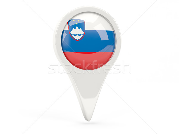 Bandera icono Eslovenia aislado blanco mapa Foto stock © MikhailMishchenko