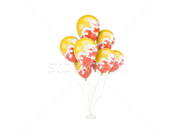 Voador balões bandeira Butão isolado branco Foto stock © MikhailMishchenko