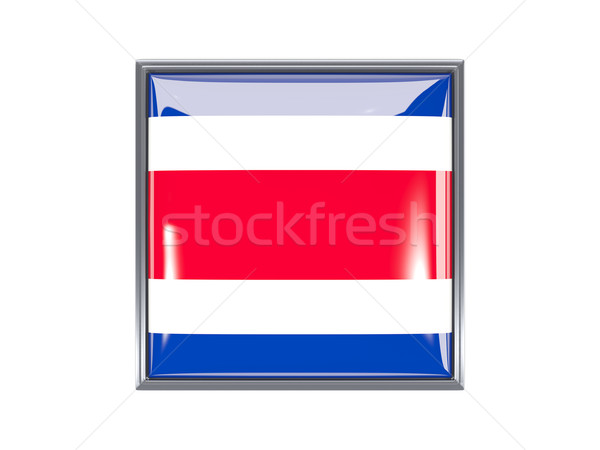 Praça ícone bandeira Costa Rica metal quadro Foto stock © MikhailMishchenko