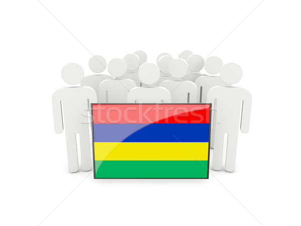 Persone bandiera Mauritius isolato bianco folla Foto d'archivio © MikhailMishchenko