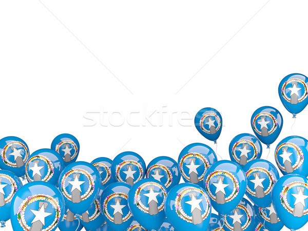 Stockfoto: Vliegen · ballonnen · vlag · noordelijk · eilanden · geïsoleerd