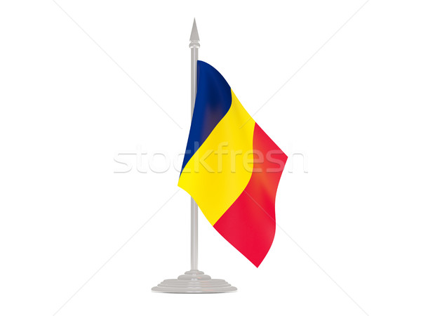 Banderą Chad maszt 3d odizolowany biały Zdjęcia stock © MikhailMishchenko