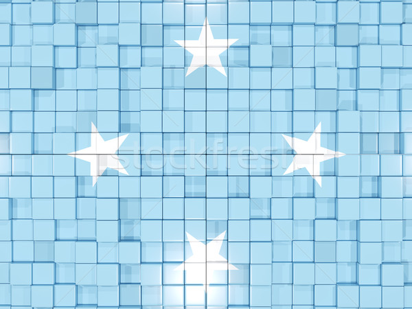 квадратный флаг Микронезия 3D мозаика Сток-фото © MikhailMishchenko