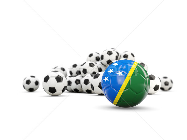 Football with flag of solomon islands isolated on white Stock photo © MikhailMishchenko
