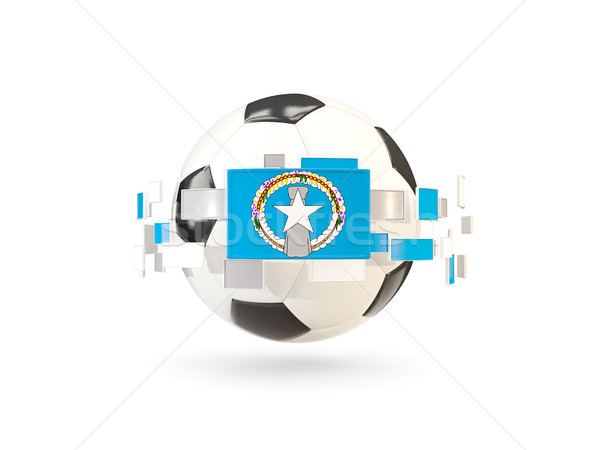 Soccer ball with line of flags. Flag of northern mariana islands Stock photo © MikhailMishchenko
