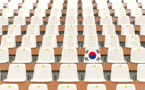 Stadio sede bandiera Corea del Sud fila bianco Foto d'archivio © MikhailMishchenko