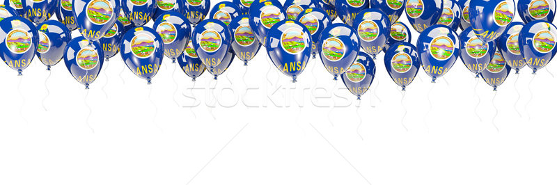 Stockfoto: Ballonnen · frame · vlag · Kansas · Verenigde · Staten · lokaal