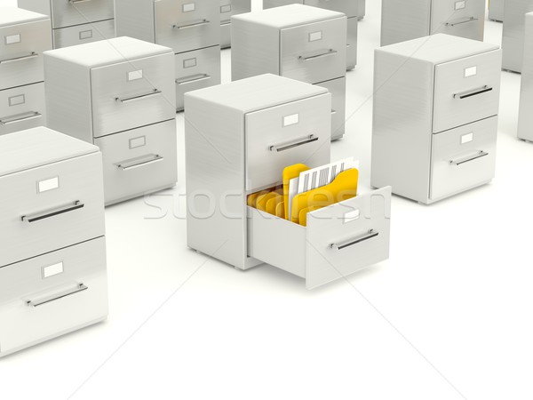 Archívum faliszekrény mappák izolált fehér internet Stock fotó © MikhailMishchenko