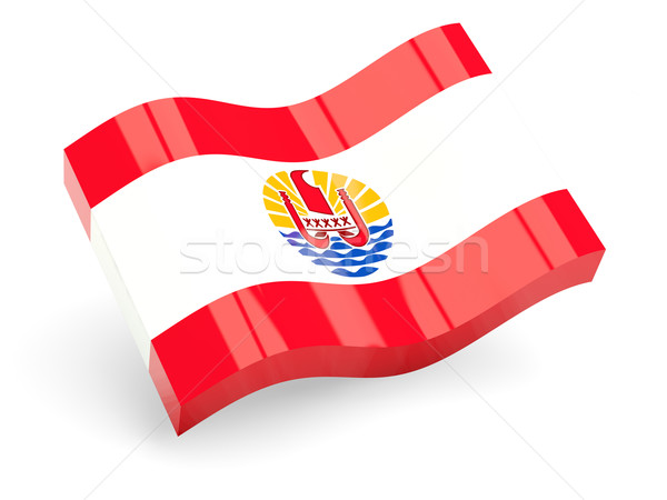 Foto stock: 3D · bandera · francés · polinesia · aislado · blanco