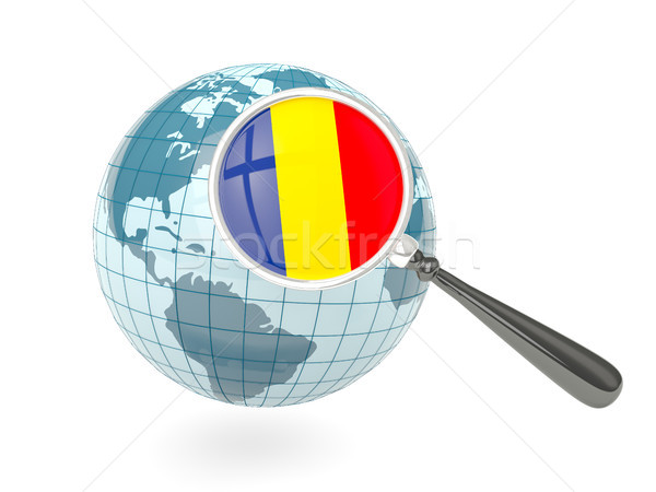 Magnified Flag Of Romania With Blue Globe Stock Photo C Mikhail Mishchenko Mikhailmishchenko 2897296 Stockfresh