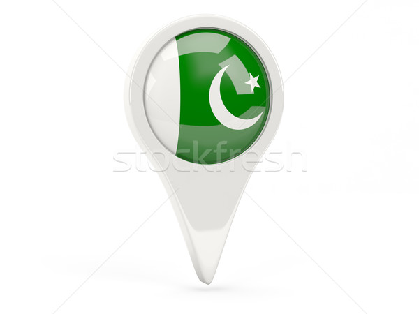 Flagge Symbol Pakistan isoliert weiß Karte Stock foto © MikhailMishchenko