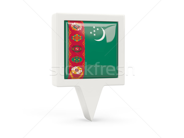 Cuadrados bandera icono Turkmenistán aislado blanco Foto stock © MikhailMishchenko