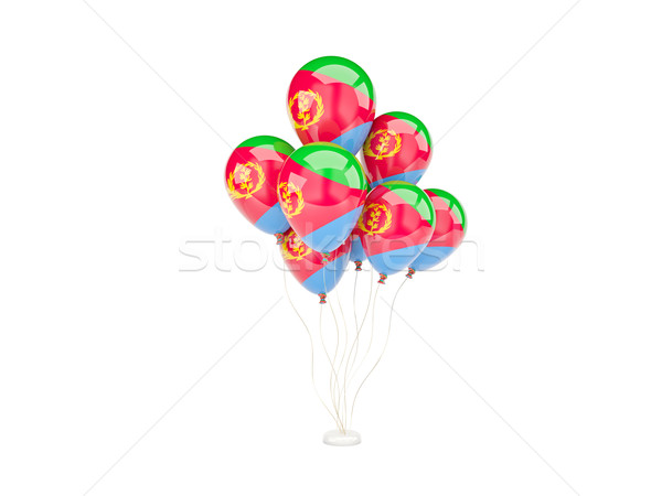 Flying balloons with flag of eritrea Stock photo © MikhailMishchenko