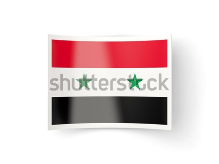 Piazza metal pulsante bandiera Siria isolato Foto d'archivio © MikhailMishchenko