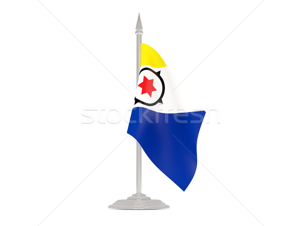 Stock photo: Flag of bonaire with flagpole. 3d render