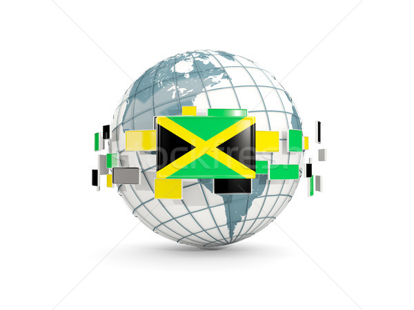 Globe with flag of jamaica isolated on white Stock photo © MikhailMishchenko