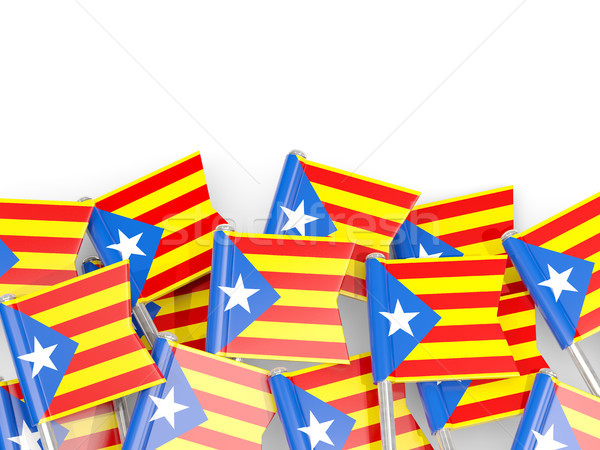 Flag pins of Catalonia isolated on white Stock photo © MikhailMishchenko