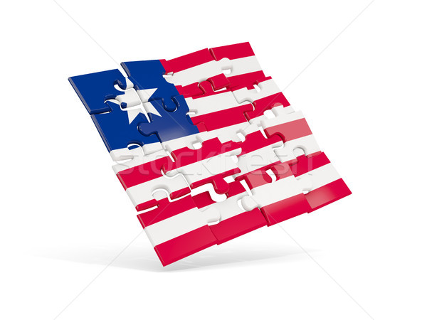 Puzzle flag of liberia isolated on white Stock photo © MikhailMishchenko