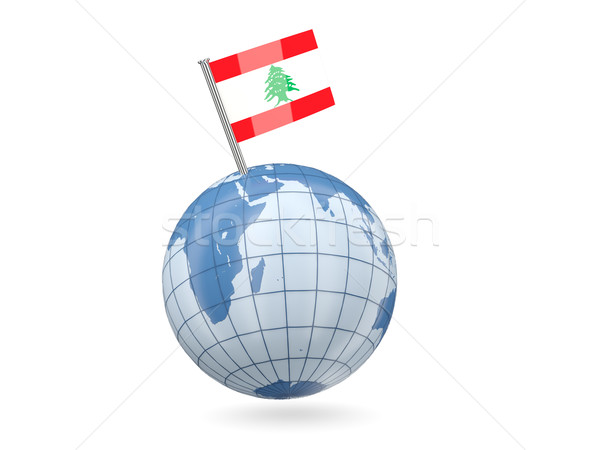 świecie banderą Liban niebieski odizolowany biały Zdjęcia stock © MikhailMishchenko