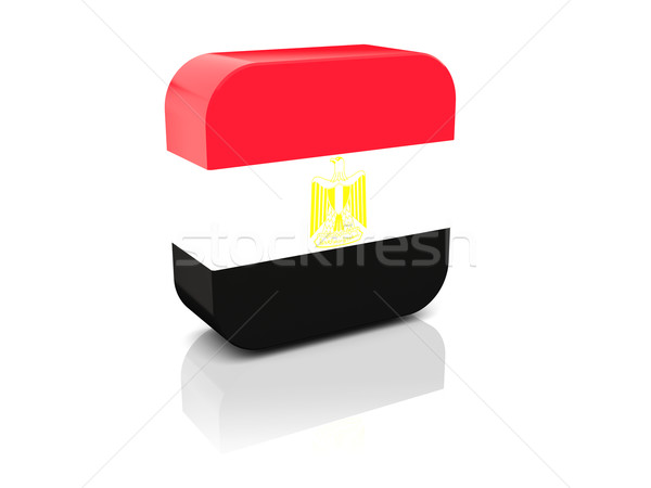 Placu ikona banderą Egipt refleksji biały Zdjęcia stock © MikhailMishchenko