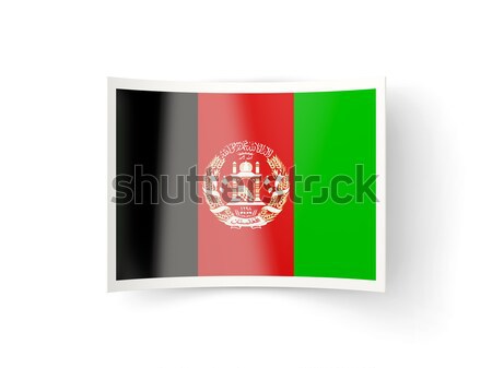 Placu ikona banderą Afganistan metal ramki Zdjęcia stock © MikhailMishchenko