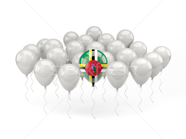 Ar balões bandeira Dominica isolado branco Foto stock © MikhailMishchenko