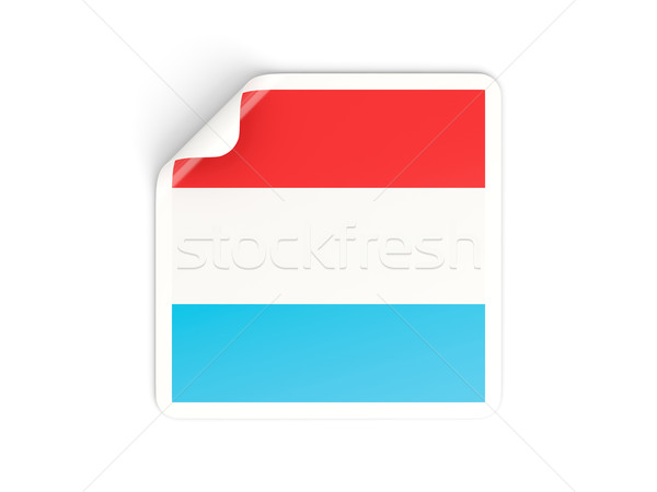 Placu naklejki banderą Luksemburg odizolowany biały Zdjęcia stock © MikhailMishchenko