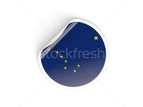 Flag of alaska, US state round sticker Stock photo © MikhailMishchenko