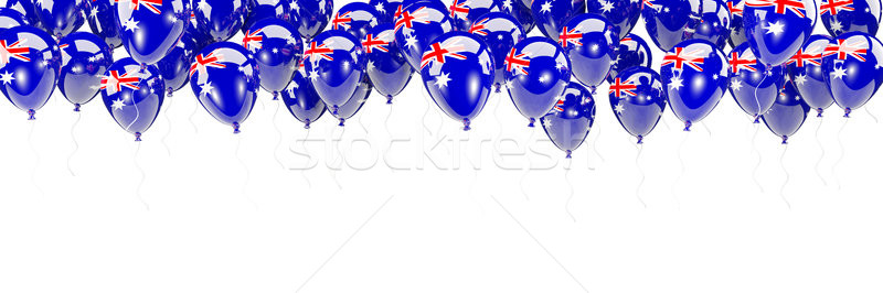 Stock photo: Balloons frame with flag of australia