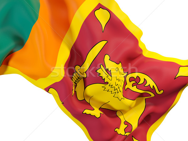 Banderą Sri Lanka 3d ilustracji podróży Zdjęcia stock © MikhailMishchenko