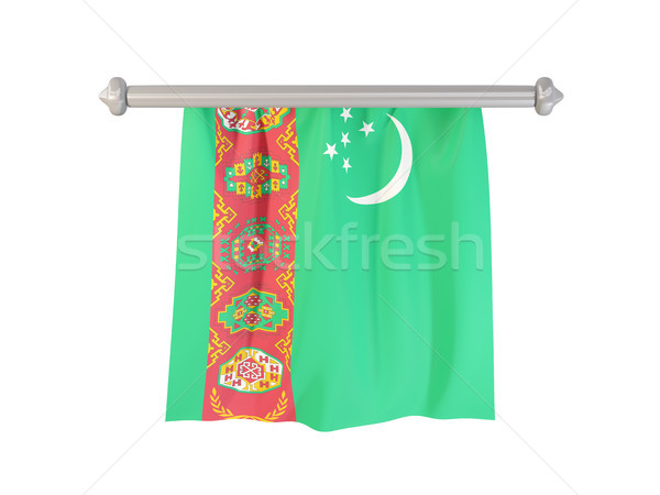 Foto stock: Bandeira · Turcomenistão · isolado · branco · ilustração · 3d · etiqueta