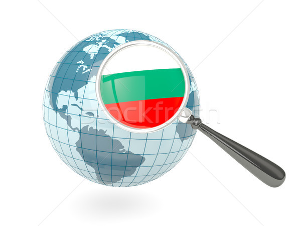 Banderą Bułgaria niebieski świecie odizolowany Zdjęcia stock © MikhailMishchenko