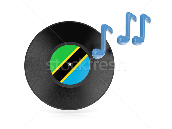 Vinyl disk with flag of tanzania Stock photo © MikhailMishchenko